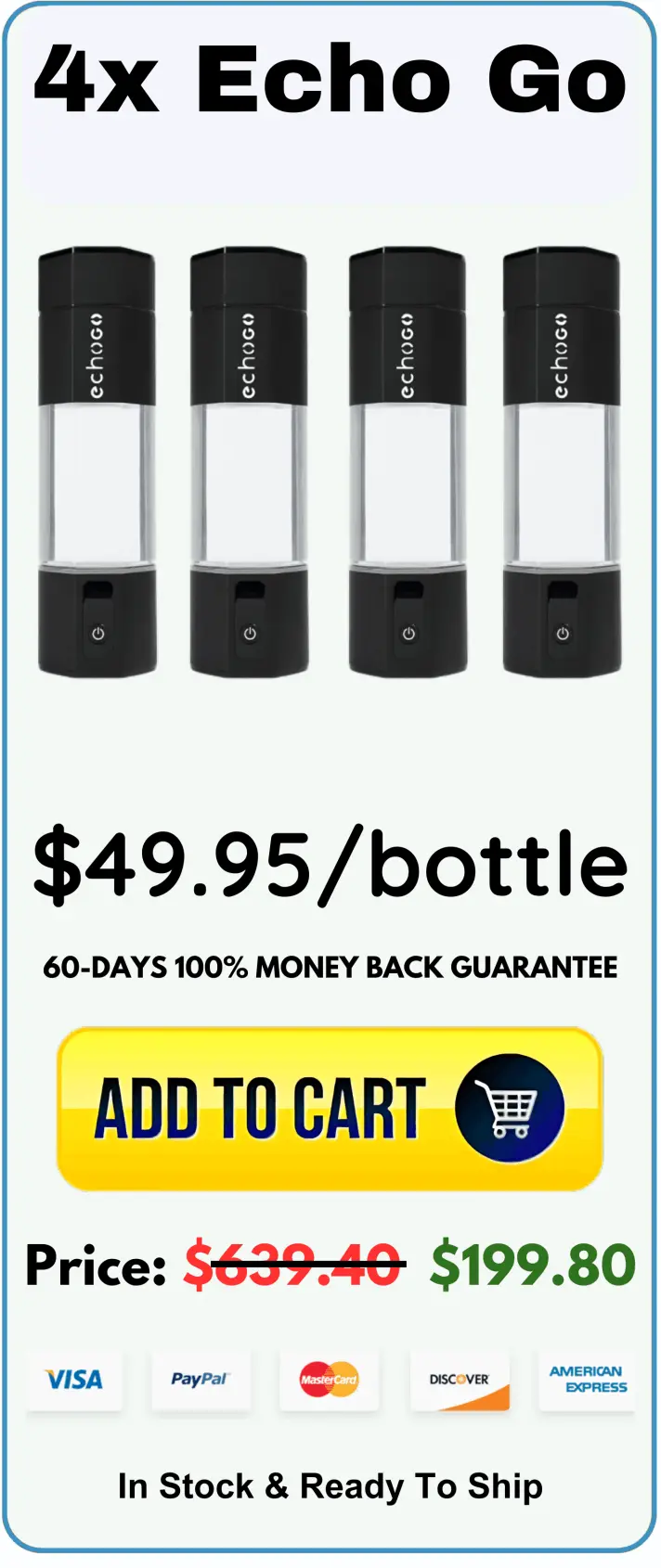 Echo Go Hydrogen Water Bottle package price